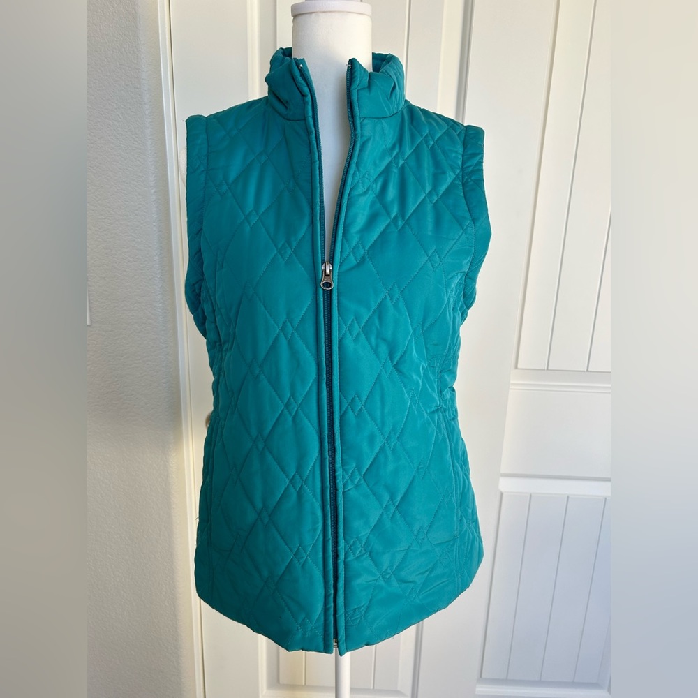 EUC turquoise vest with cinched in back waist